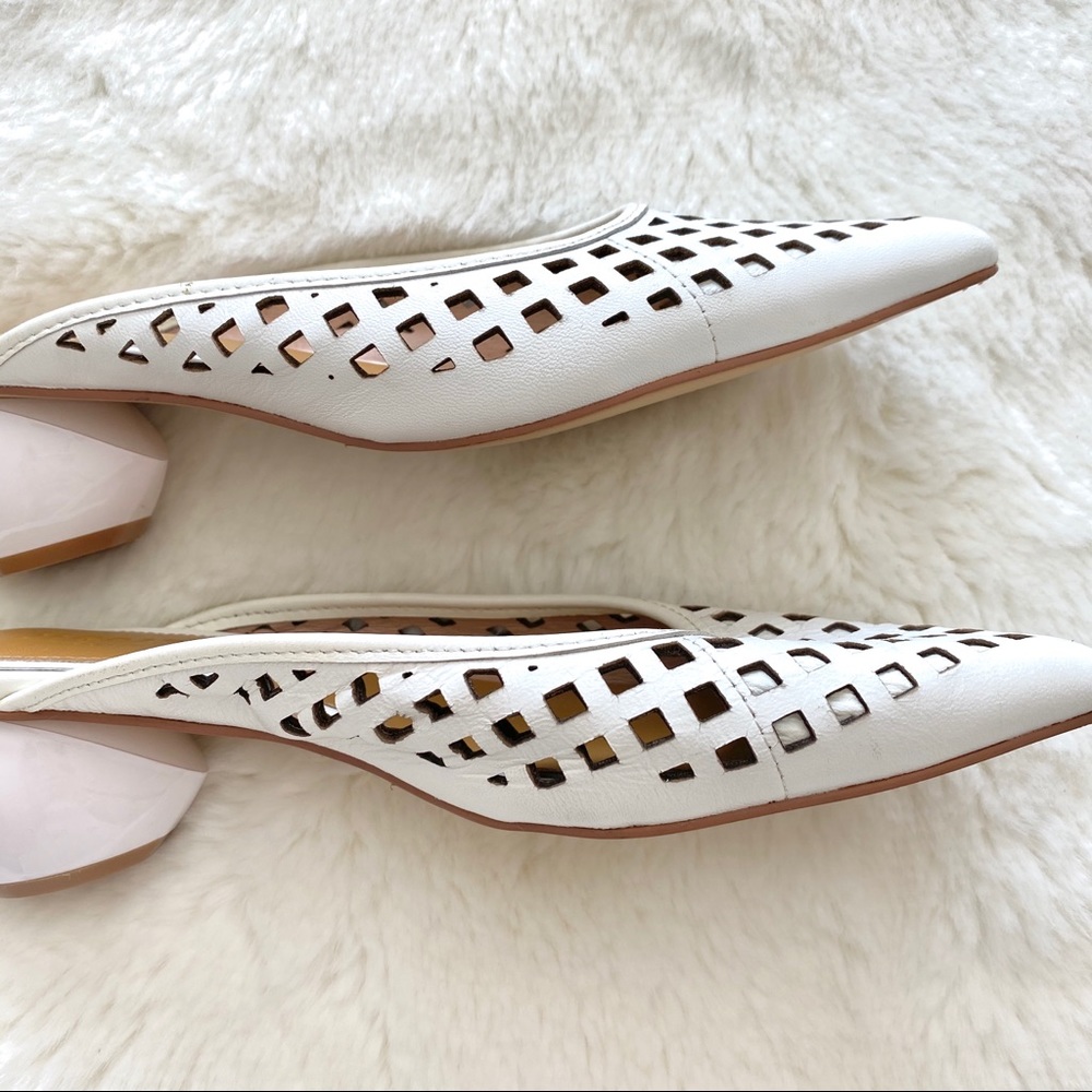 JAGGAR The Label Cage White Leather Heels - Picture 12 of 13